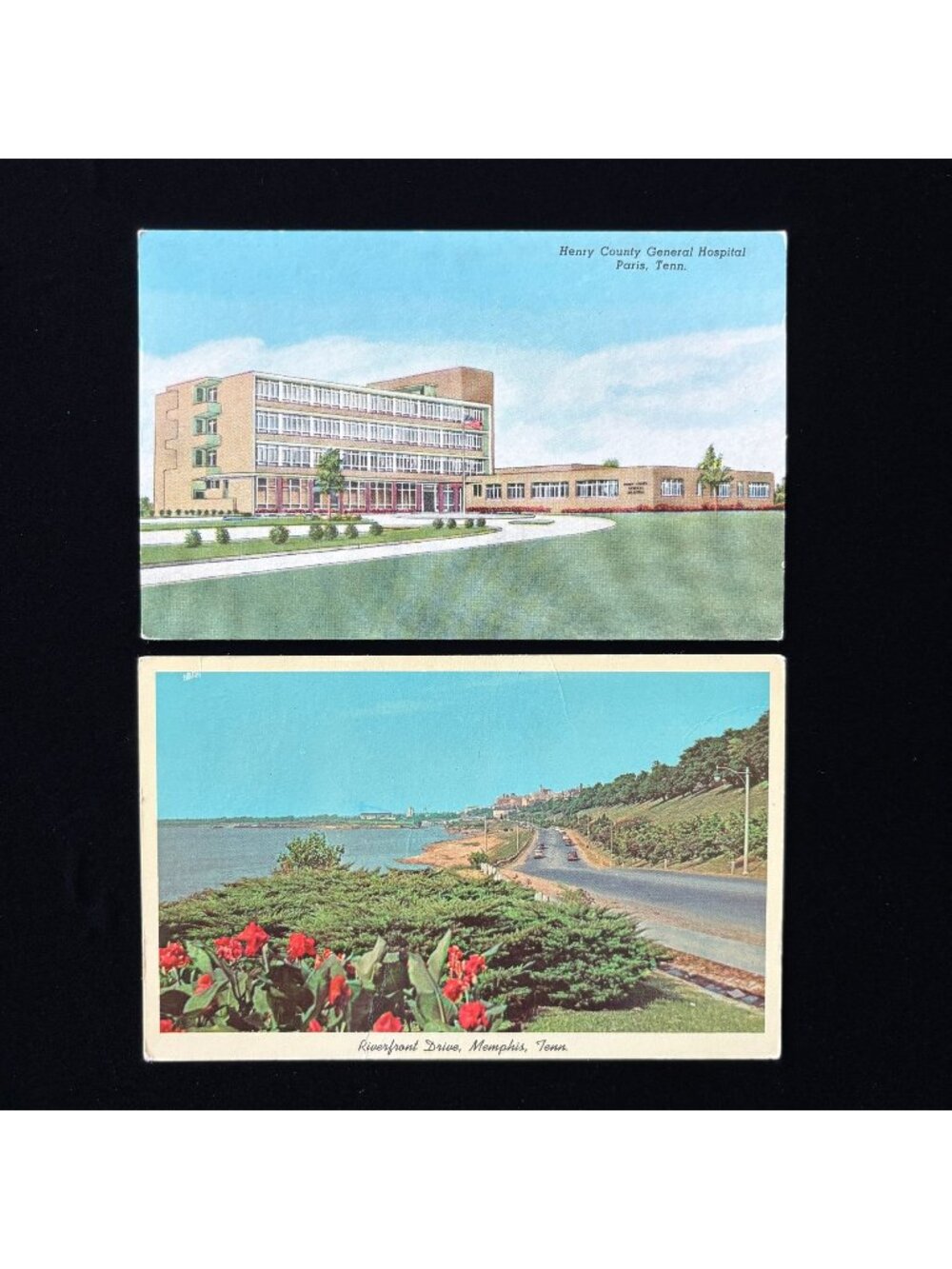 Vintage Postcard Lot Tennessee Henry County Hospital Riverfront Dr Memphis Cars